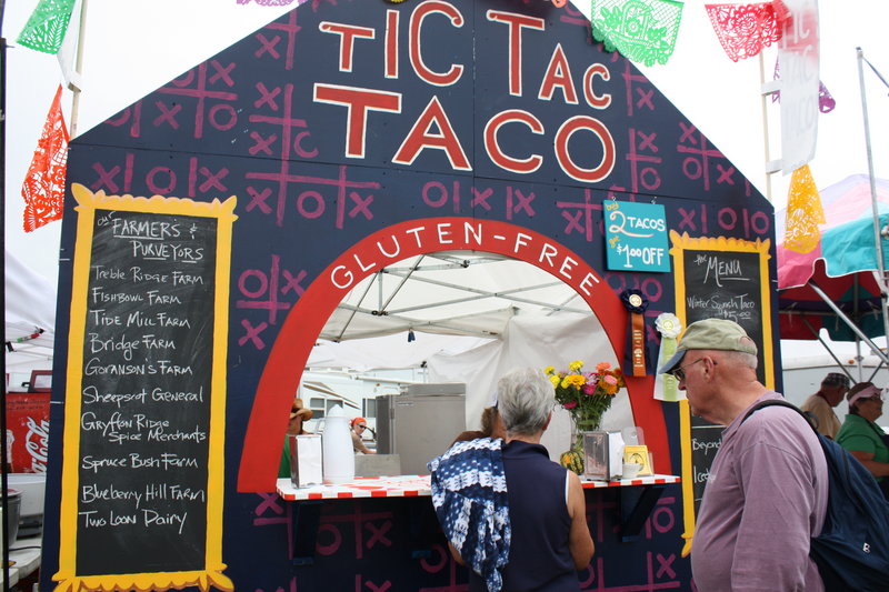 Among more than 40 food vendors, the Tic Tac Taco stand offers gluten-free tacos with either vegan or chicken fillings.