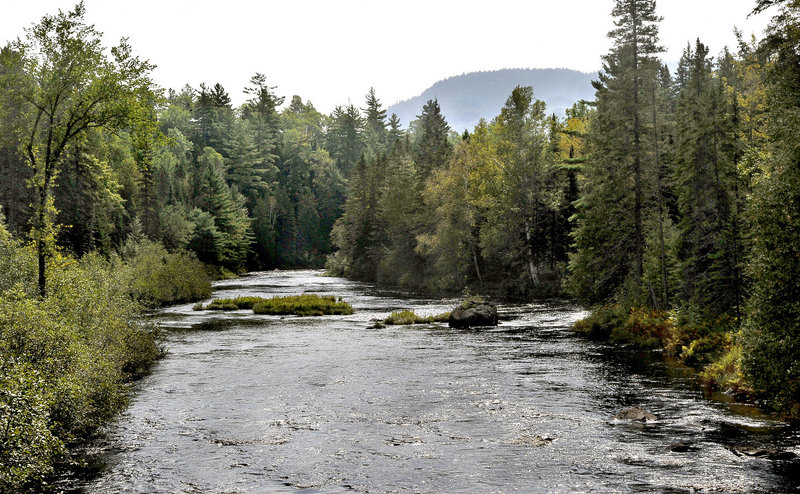 The Seboeis River runs through land owned by Elliotsville Plantation Inc. in northern Maine. Many residents have opposed a plan to create a national park, fearing they will lose the right to pursue traditional activities on the land if it comes under federal control.