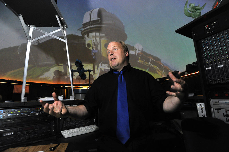 Edward Gleason, manager of the Southworth Planetarium at USM, talks about the possible elimination of the physics major at the university on Thursday, Sept. 12, 2013.