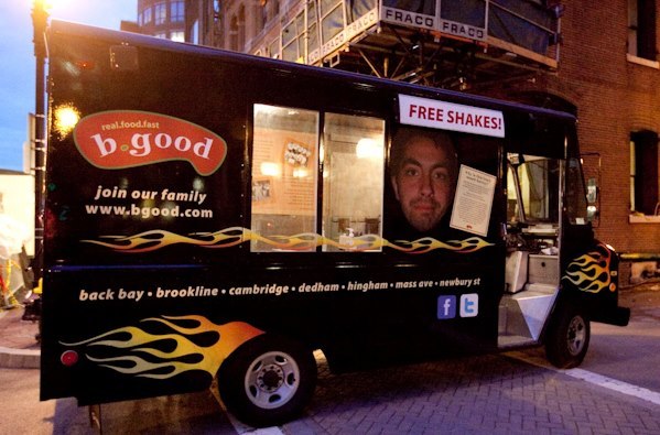 “Harvey,” b.good’s truck, will be handing out free shakes at the Exchange Street franchise’s grand opening on Sept. 26.