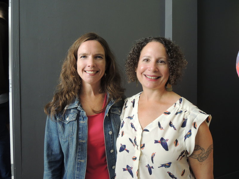 Jennifer Hutchins, executive director of Creative Portland, left, and Alice Kornhauser, a Creative Portland board member, support Space Gallery.