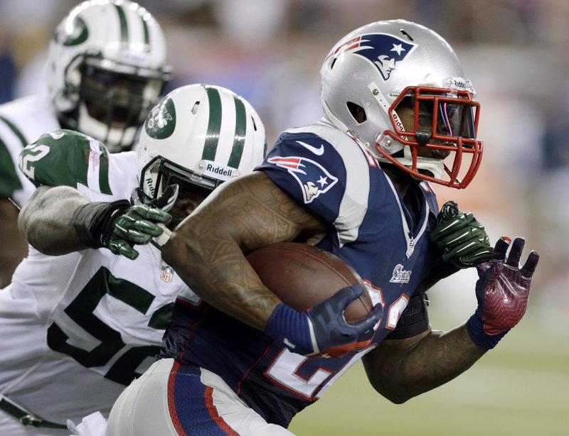 Patriots running back Stevan Ridley managed to put up just 40 yards on 16 carries against the New York Jets last Thursday.