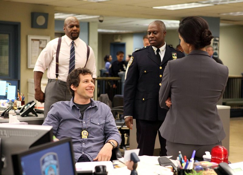 This critic says “Brooklyn Nine-Nine,” starring Andy Samberg, seated, and Andre Braugher, could be the best new comedy of the season.