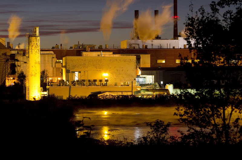 The Great Northern Paper plant in East Millinocket continues to operate, but at a greatly diminished capacity compared to the Maine paper industry’s heyday. Some of the job losses have contributed to a rise in disability claims in the area.