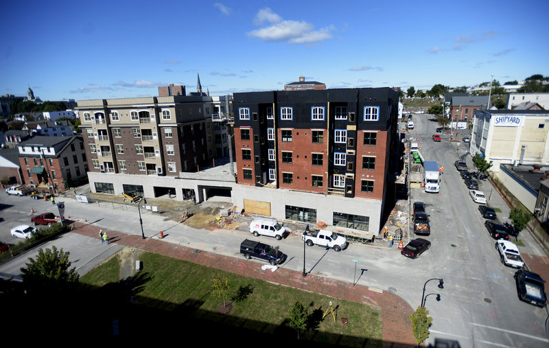 Work continues on the Bay House development in Portland on Monday, Sept. 23, 2013.