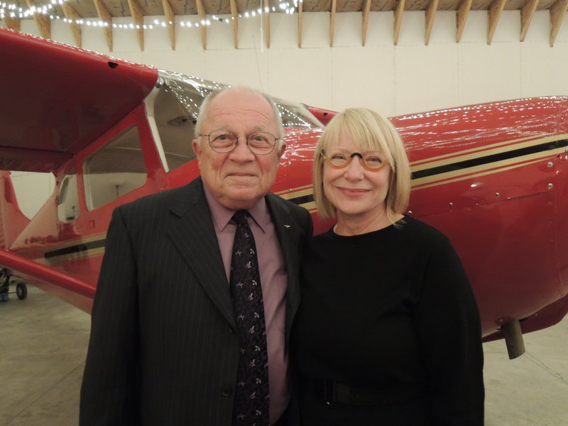 Defense attorney F. Lee Bailey and Debbie Elliot of Yarmouth at the Soar into Silver event for McAuley Residence.