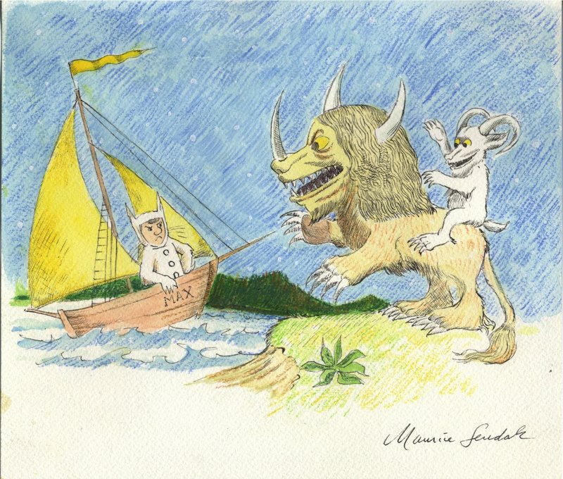 The wide-ranging Sendak show at the Portland Public Library features drawings, paintings, sketches, prints, etchings and an animated short film.