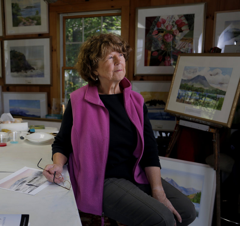At home in her West Bath studio, Evelyn Dunphy discusses how Mt. Katahdin inspired her to be a painter at the advanced age of 55, and how she’s still going strong 18 years later.