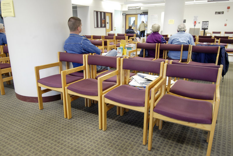 Patients wait in the waiting room at the Togus Veterans Affairs Medical Center in a 2007 file photo. Though the VA system has its shortcomings, those employed by the system do their jobs with pride and dedication, a reader says.