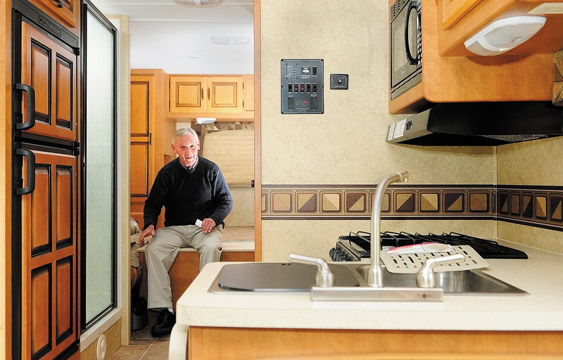 The motor home has a three-burner stove and a queen bed but Chris Harnish says the most important attribute didn’t come standard: The vehicle is hauling his 17 fishing rods.