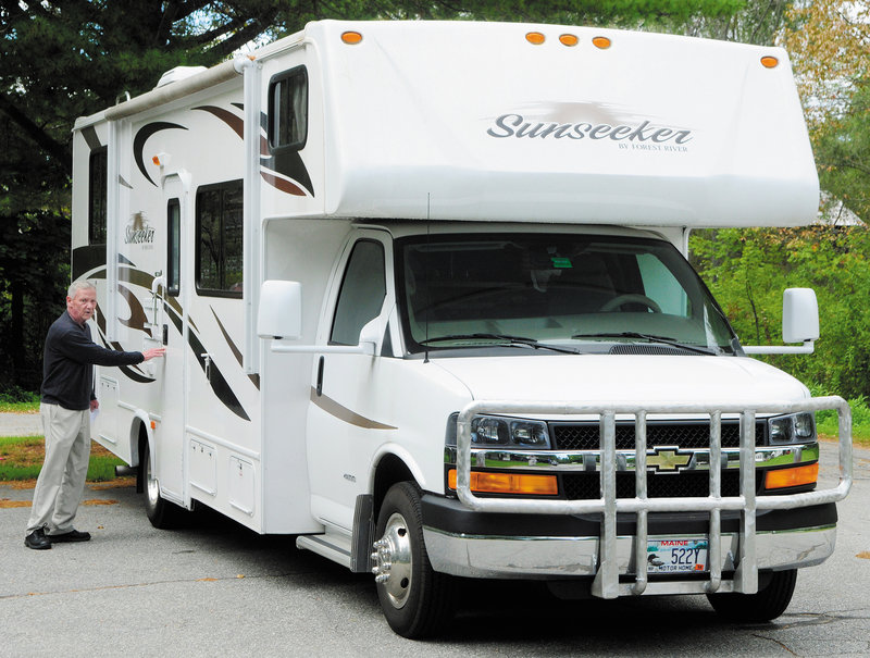 Chris Harnish and his 30-foot motor home will be traveling from Maine to Florida to British Columbia in search of a spot to live out his retirement.