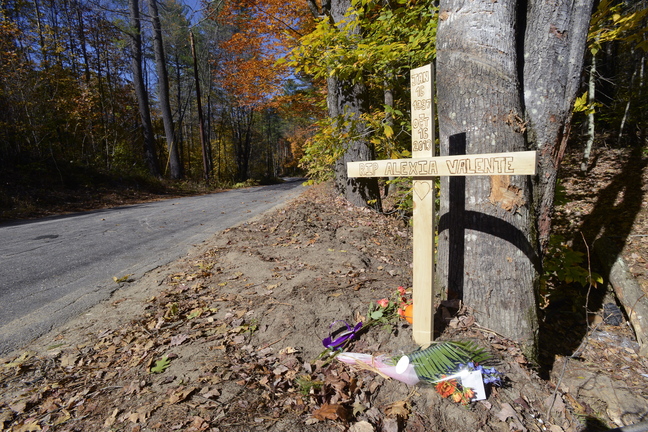 Hundreds of students and other young people made a pilgrimage Thursday to the site where Alexia Valente’s car crashed off River Road in Hiram. “She was a popular student. ... There are many friends who are really just kind of stunned by the loss,” said Sacopee Valley High Principal Britt Wolfe.