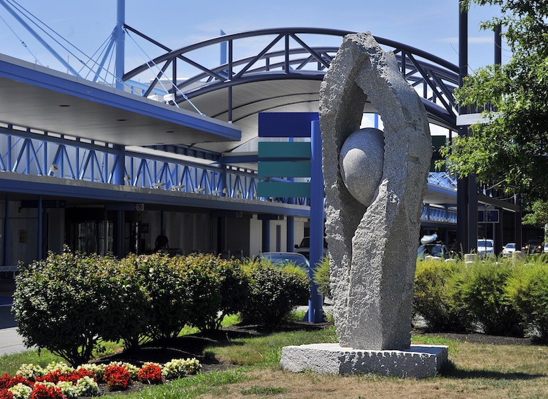 This August 2013 file photo shows a sculpture at the Portland Jetport named Tidal Moon, created by Jesse Salisbury. Salisbury will host a workshop at the Maine International Conference on the Arts in Orono, which runs from Oct. 24-26.