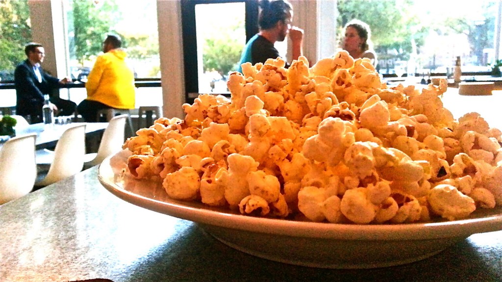 Hunt & Alpine Club’s food offerings include its signature popcorn and Scandinavian fare.