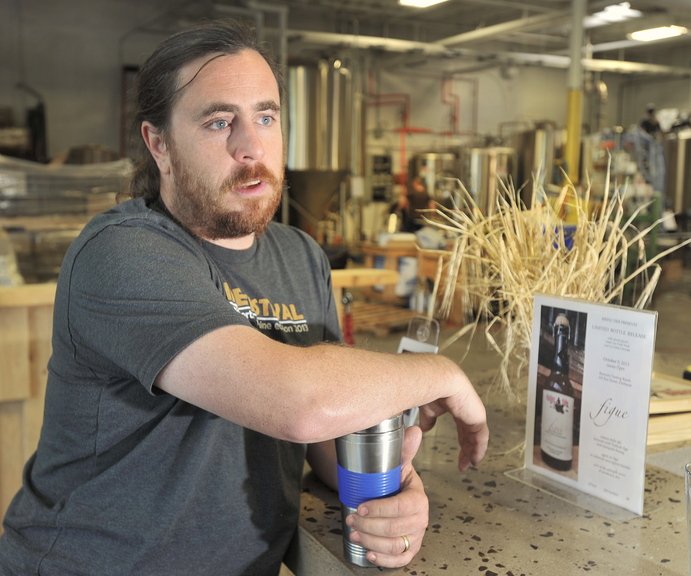 Nathan Sanborn, who along with his wife, Heather, are owners of the Rising Tide Brewery in Portland.