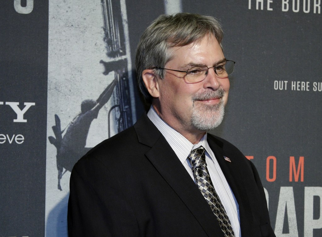 In this Oct. 2, 2013, photo, Capt. Richard Phillips, arrives for the screening of “Captain Phillips” at the Newseum in Washington.