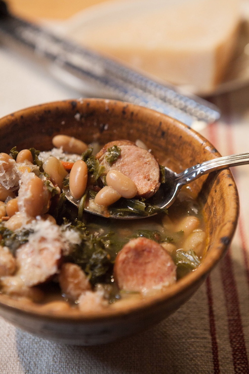 Kale and Kielbasa Soup can be put together easily with everyday ingredients from the grocery store.