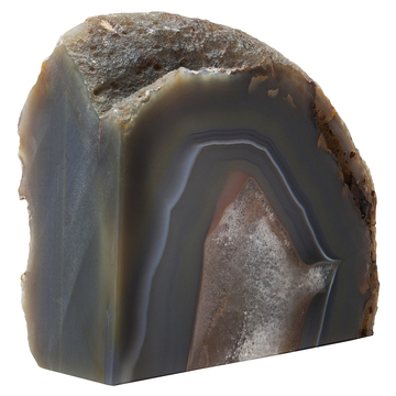 Agate is fashioned into bookends in keeping with the decor trend.