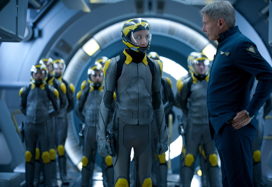 Asa Butterfield and Harrison Ford in "Ender's Game"
