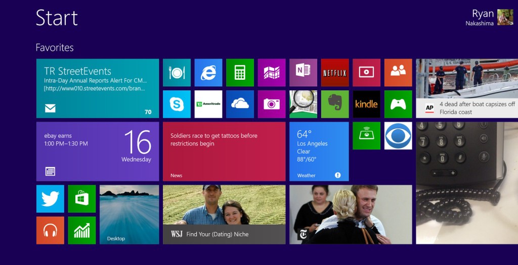 This image shows a version of Windows 8.1 on a tablets, as Microsoft seeks to address gripes with Windows 8.
