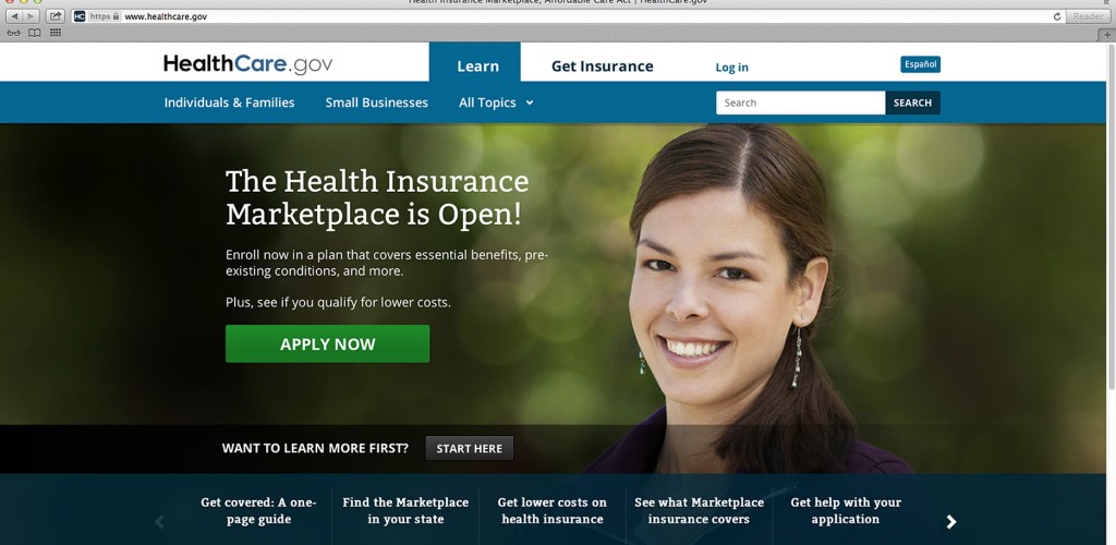 This photo provided by HHS shows the main landing web page for HealthCare.gov. Bedeviled by technology glitches that frustrated millions of consumers, the Obama administration is taking down its health overhaul website for repairs this weekend. Enrollment functions of the healthcare.gov site will be unavailable during off-peak hours this weekend, the Health and Human Services Department said Friday, Oct. 4. The website will remain open for general information. (AP Photo/HHS)