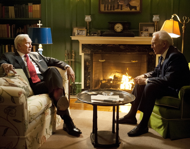 Frank Langella, left, and Christopher Plummer in “Muhammad Ali’s Greatest Fight,” directed by Stephen Frears. The HBO drama is about the Supreme Court decision on the boxer’s conscientious objector status.