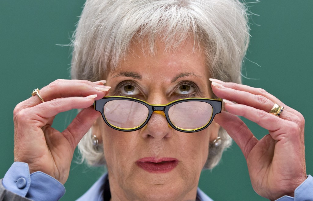 Health and Human Services Secretary Kathleen Sebelius testifies on Capitol Hill in Washington Wednesday about what she called the healthcare.gov website “debacle.”