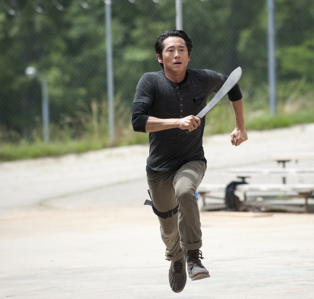 Steven Yeun as Glenn, whose days may be numbered ... or not, depending on the whim of director Robert Kirkman.