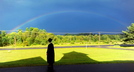 2013 Morning Sentinel File Photo/Michael G. Seamans A student stands in the shadow of Moody Chapel as a rainbow shines over Hinkley before the Maine Academy of Natural Sciences at Good Will-Hinkley inaugural commencement event in August.