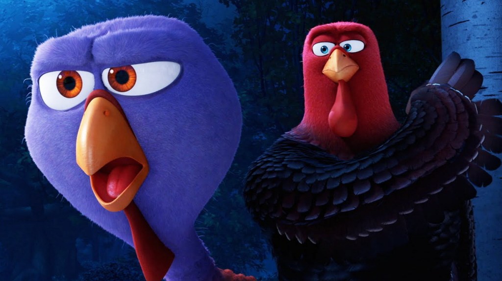 The time-traveling turkeys in "Free Birds"