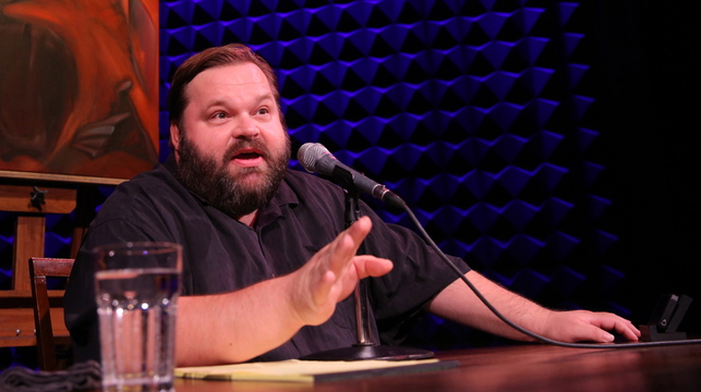Storyteller Mike Daisey performs his “All the Faces of the Moon,” a two-hour monologue, at The Public Theater in New York. Daisey embellished facts in a January 2012 broadcast of National Public Radio’s “This American Life.” Apologizing, he told the show’s host: “It’s not journalism. It’s theater.”