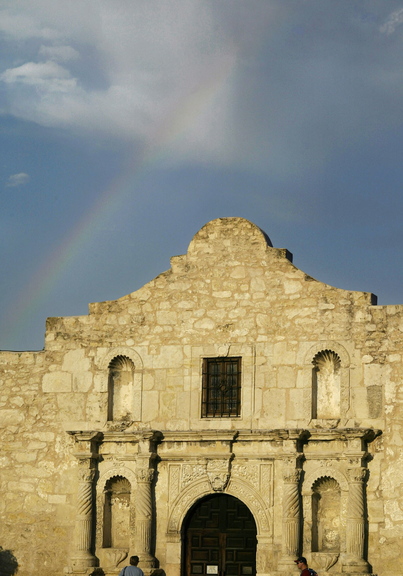 The Alamo sits in downtown San Antonio, Texas, where a display of long guns is planned for Saturday.