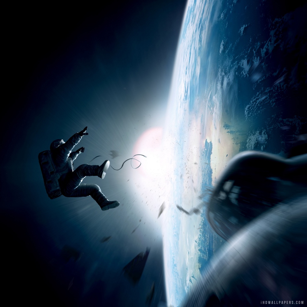 Space debris is the enemy in "Gravity."