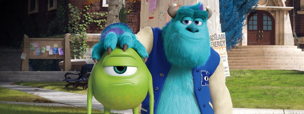 Mike, voiced by Billy Crystal, and Sully, voiced by John Goodman, in “Monsters University”