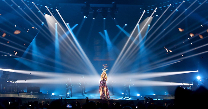 In this April 9 file photo, Carrie Underwood perfroms at the Cumberland County Civic Center in Portland. With the departure of the Portland Pirates, the civic center is looking to bring in more concerts and other types of events.