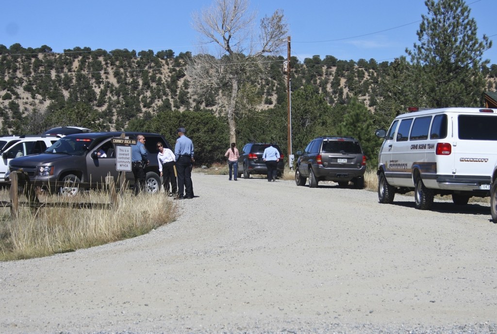 Chaffee County emergency agencies set up a command center at Chimney Rock road, off of CR 162 while they respond to a rock slide at Agnes Vaille Falls Monday.