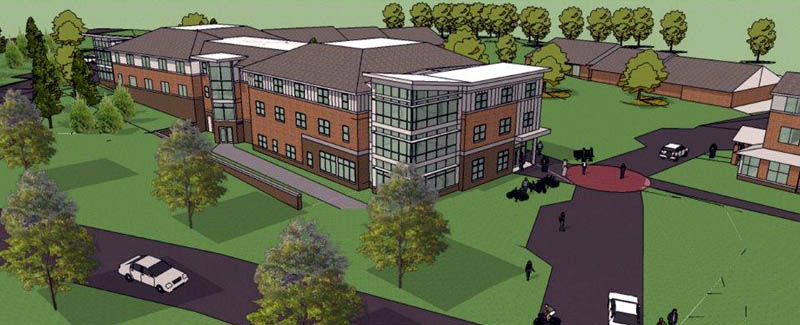 Work on a new 108-bed residence hall at Thomas College in Waterville is schedule for completion in August 2014.