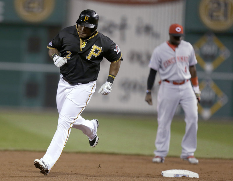 Marlon Byrd had never reached the post-season in his career until Tuesday night, and wouldn't you know, his first at-bat produced a home run for the Pirates.
