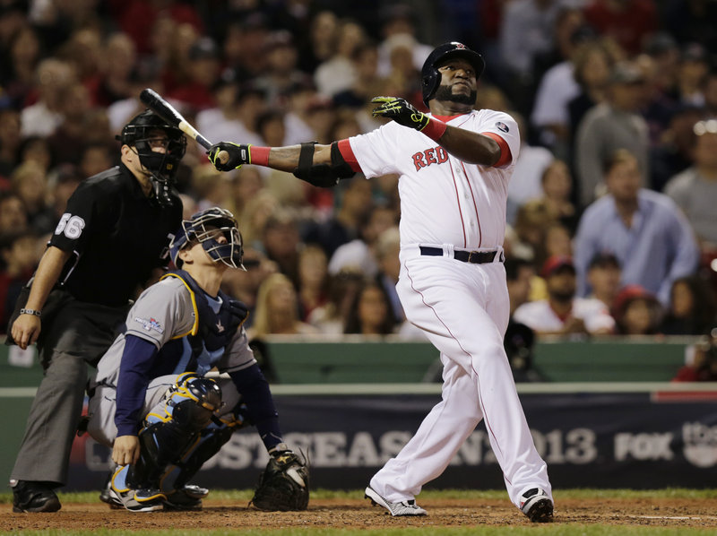 Designated hitter David Ortiz has been one of Boston's postseason performers, batting .385 with 2 homers, 3 RBI and 5 walks in the four-game series against the Tampa Bay Rays.