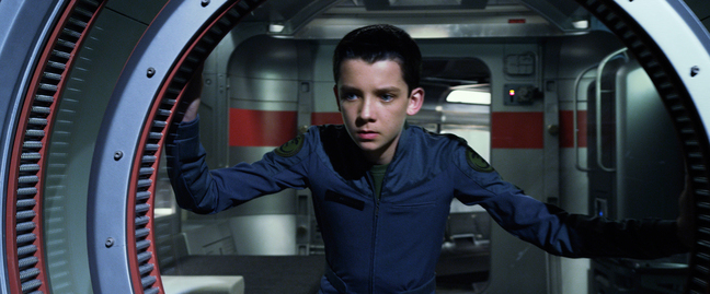 This publicity photo released by Summit Entertainment shows Asa Butterfield in a scene from the film, “Ender’s Game.”