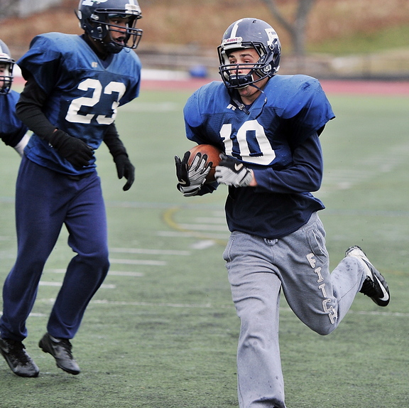 Justin Zukowski has been one of the top players in the state, leading Eastern Class A in rushing. He’s thinking about playing football and basketball at Bates College.