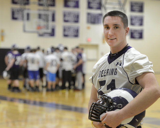 Baylee Lewis, who has followed his grandfather, father and brother as a Deering High lineman, has only seen the Rams lose once on Thanksgiving Day. He’s hoping that the team can continue that streak Thursday, despite rival Portland’s impressive season.