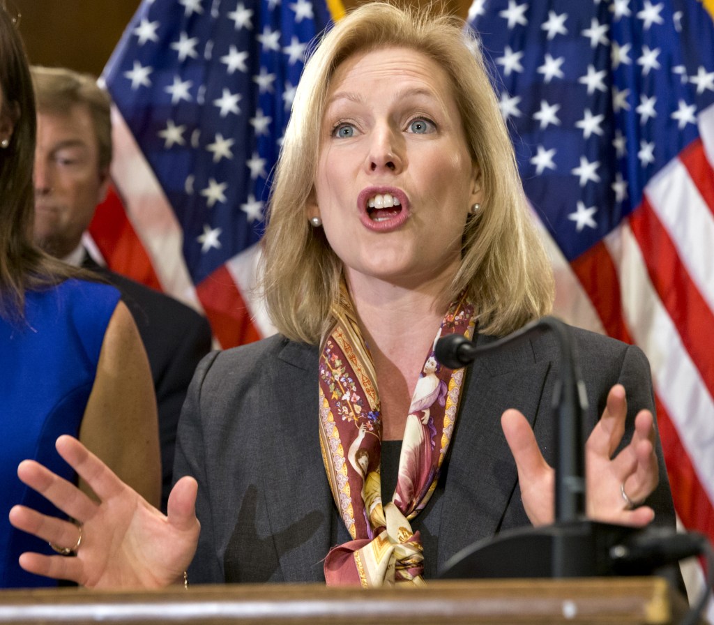 Sen. Kirsten Gillibrand, D-N.Y., speaks Tuesday at a news conference on Capitol Hill in Washington.