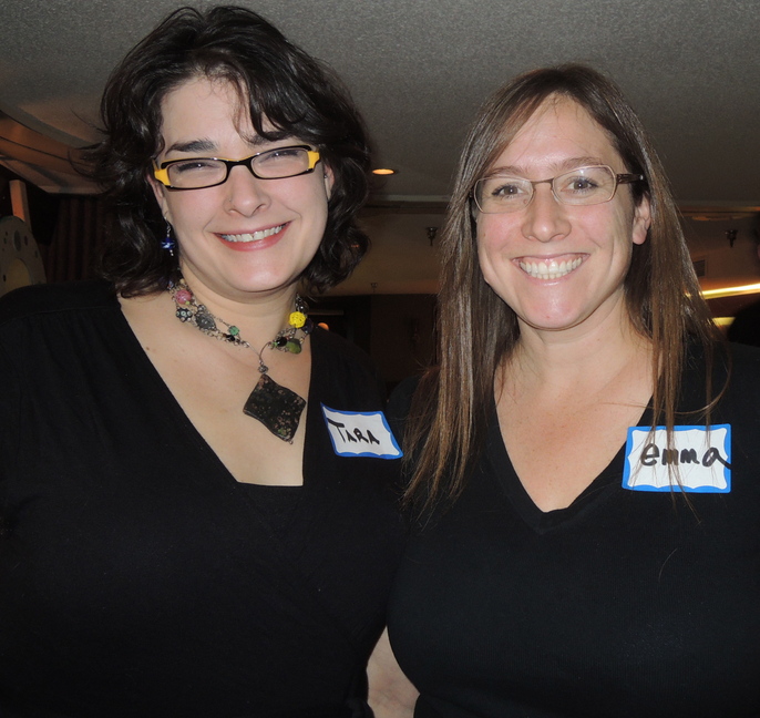 Tara Harwood, left, of Portland and Emma Kelly of Buxton support kids’ causes.