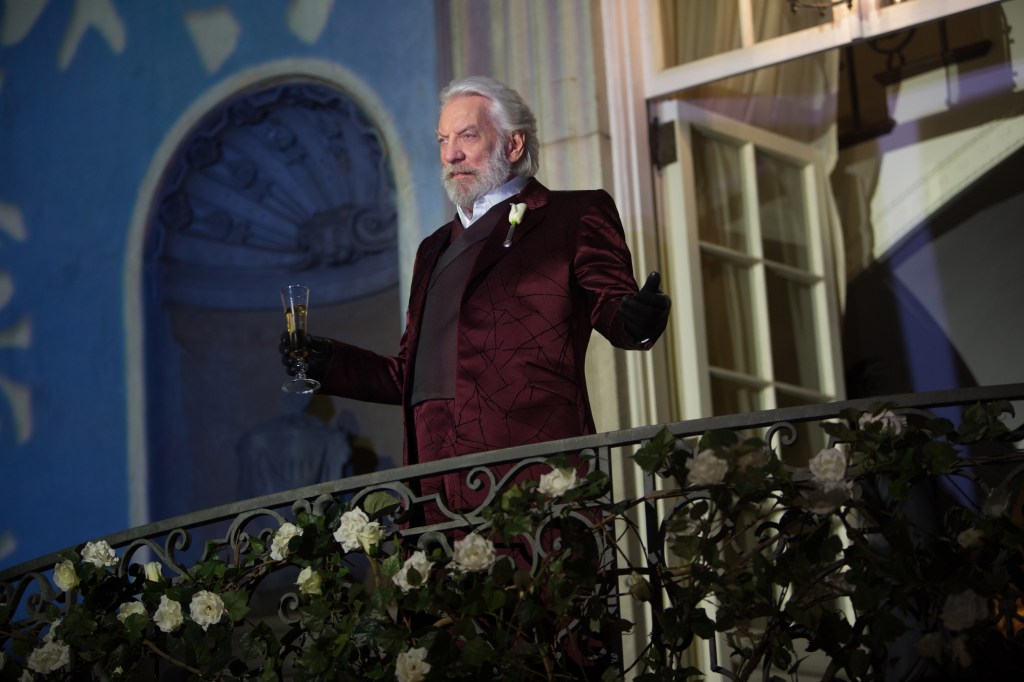 Donald Sutherland as President Snow in a scene from "The Hunger Games: Catching Fire."