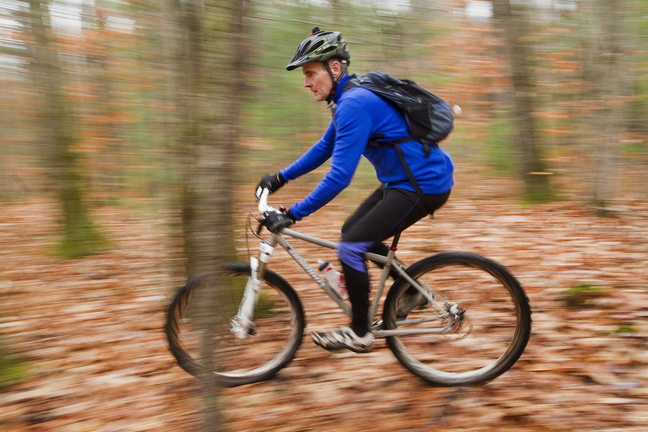 Caleb Hemphill, a Falmouth carpenter and vice president of the Falmouth Land Trust, is also a mountain biker. He’s helped organize other bikers to build and improve trails, including bridges in wet areas.