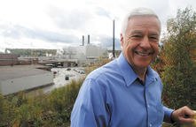 U.S. Representative Mike Michaud stands outside Great Northern Paper mill in East Millinocket in this Oct. 2012 file photo.