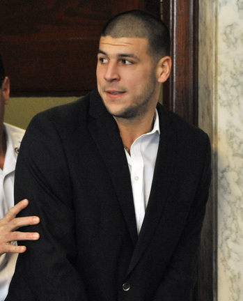 Former Patriot tight end Aaron Hernandez was out of the mix quickly, in prison and charged with murder.