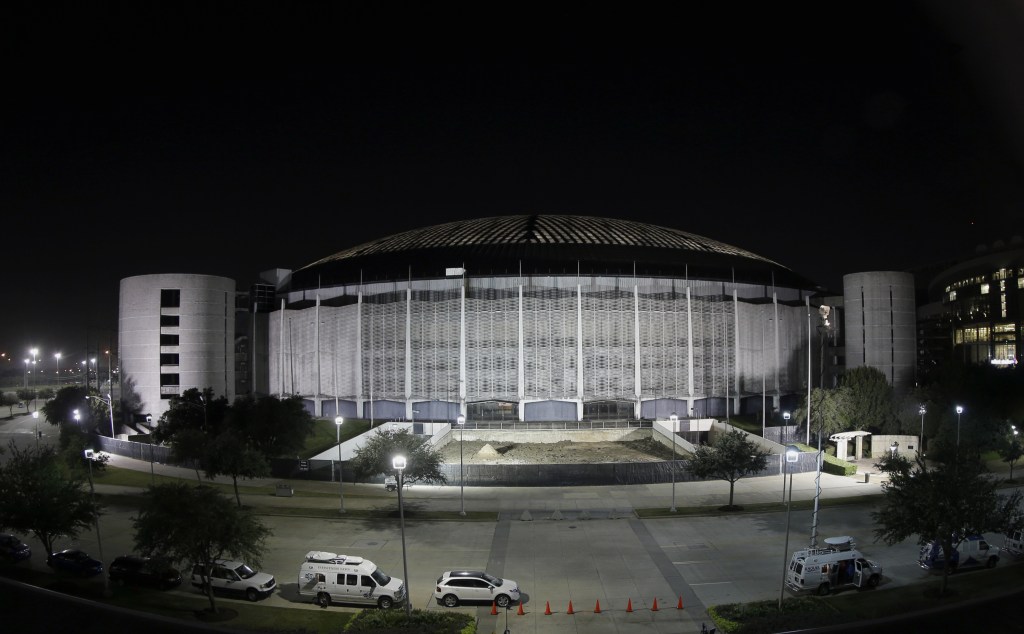 The Houston Astrodome is illuminated, in Houston. Voters rejected what county officials had touted as the only way to save the prized dome from demolition. Still, this might not be the dome’s last stand.