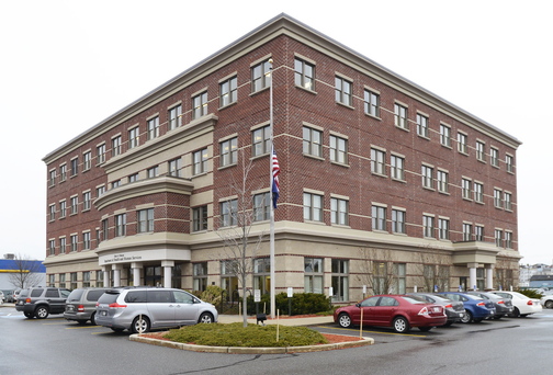 The Department of Health and Human Services building is shown on Marginal Way in Portland.